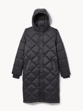 Diamond Quilted Long Puffer Jacket